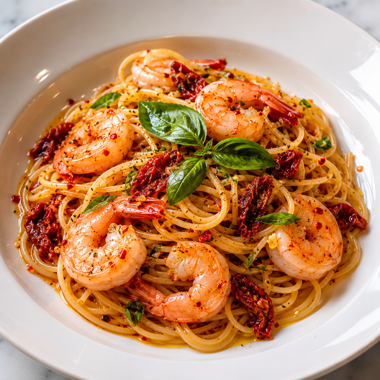 Kimchi Chilli Oil Prawn Pasta
