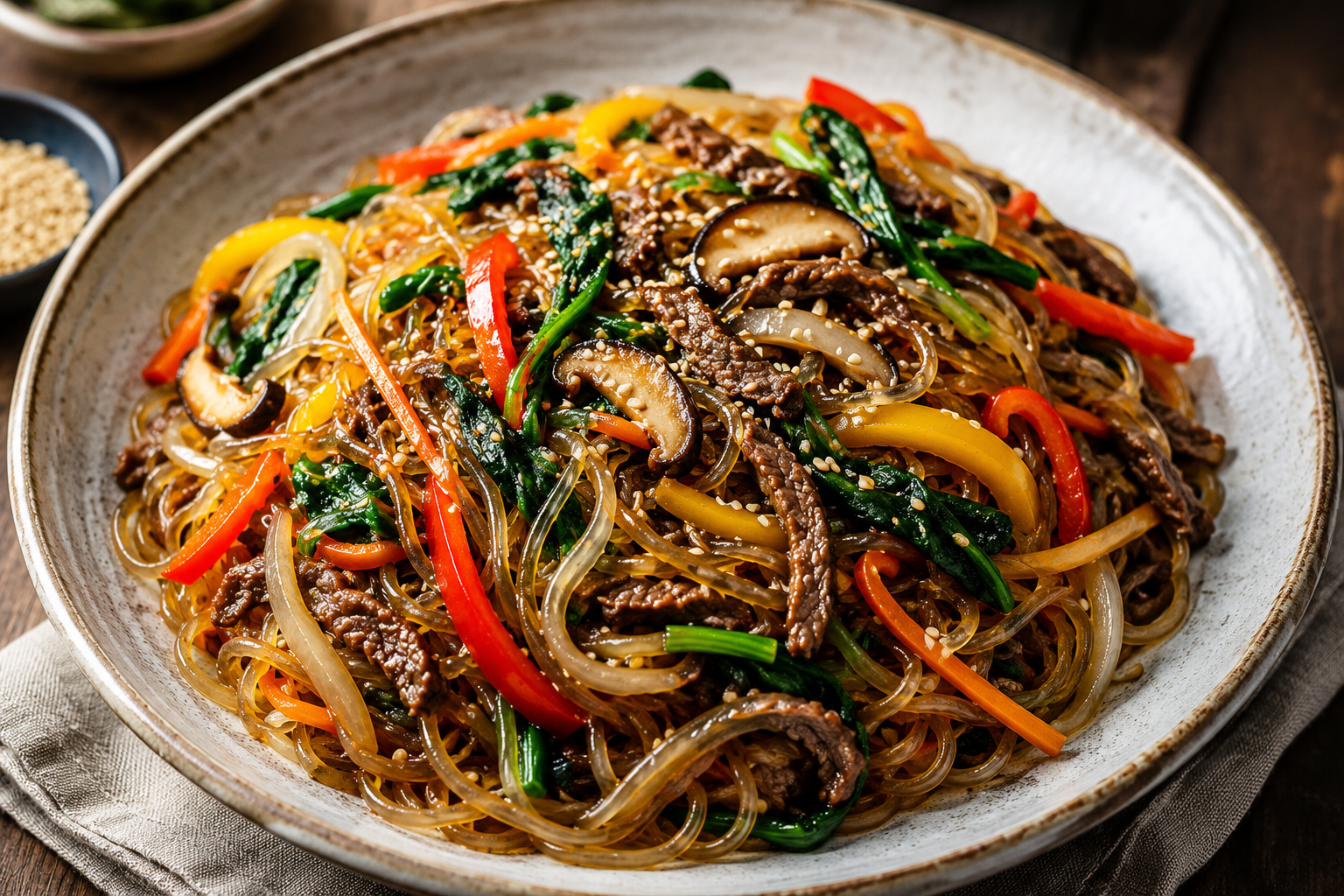 Japchae – Korean potato Noodles