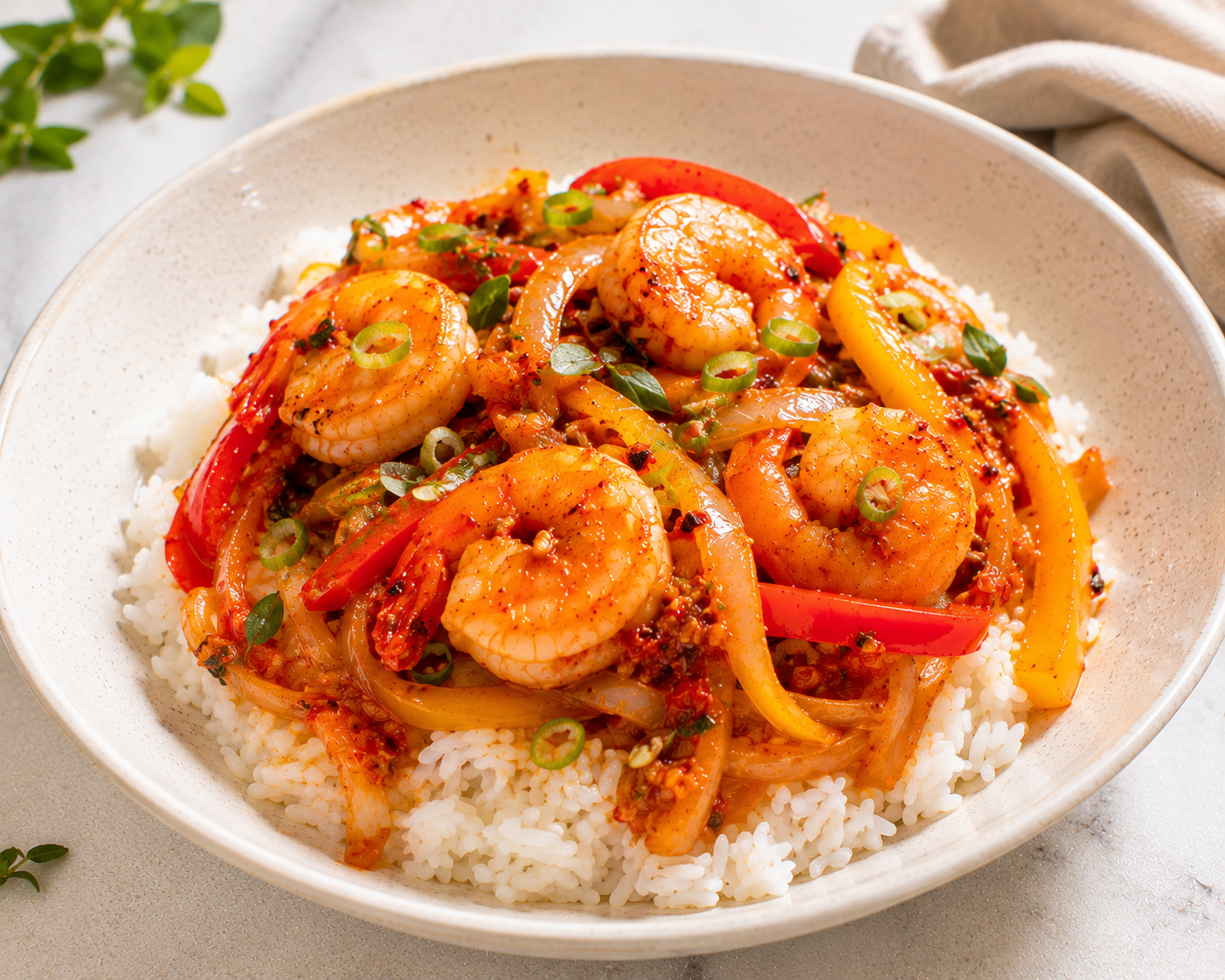 Kimchi Chilli Prawn Stir-Fry